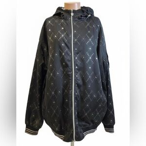 *RARE* Vintage Barefox Y2K Monogram Bomber Jacket 2XL Hip Hop AOP